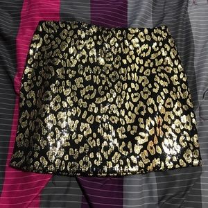 3 for $15 Sequin gold and black cheetah skirt
